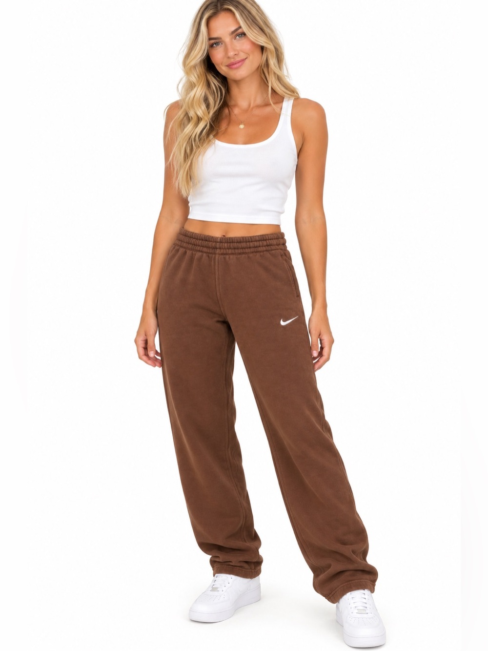 Nike Women's Brown Fleece Jogger SweatPants Size Large